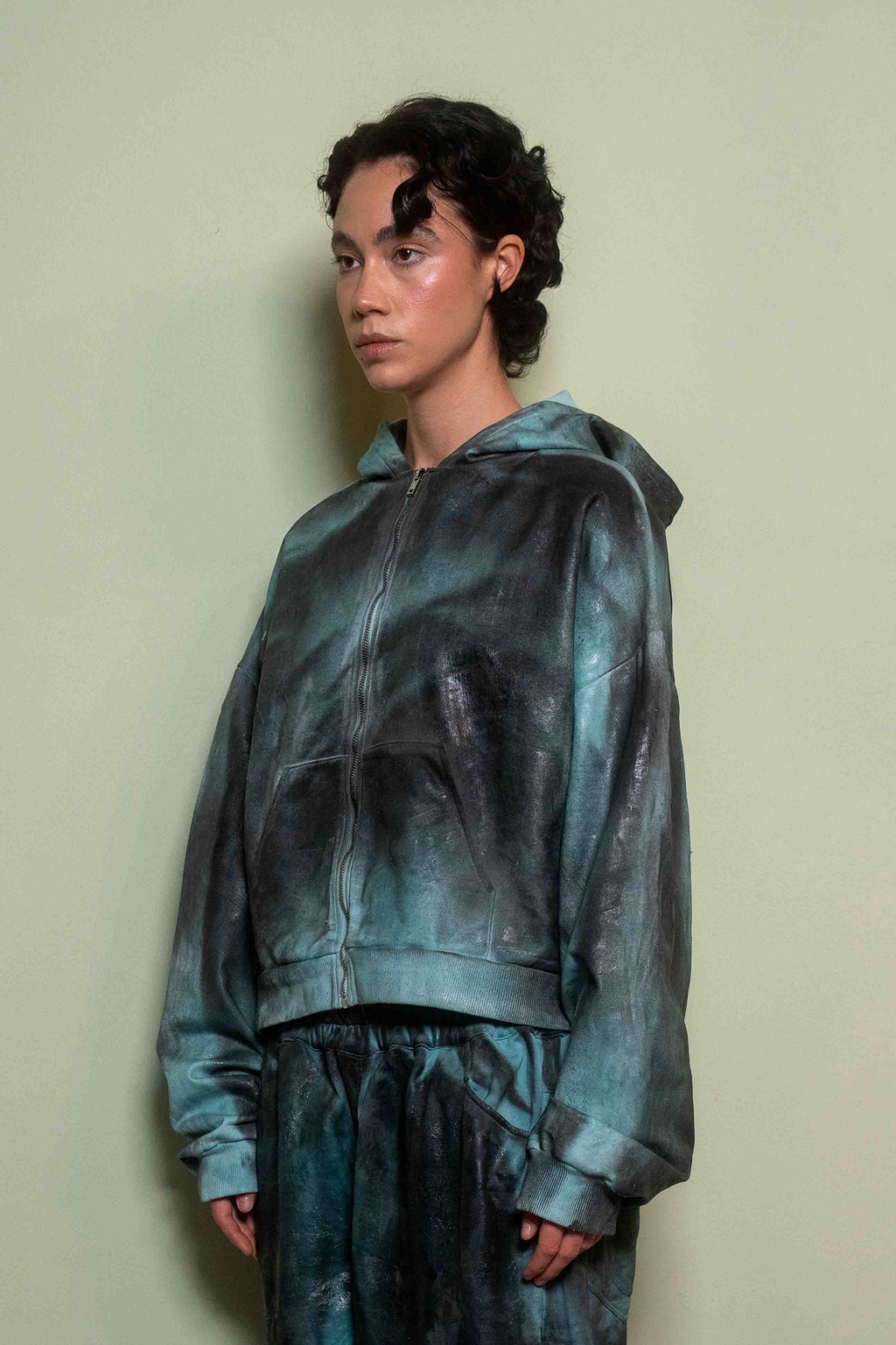 Shiny Hoodie Green