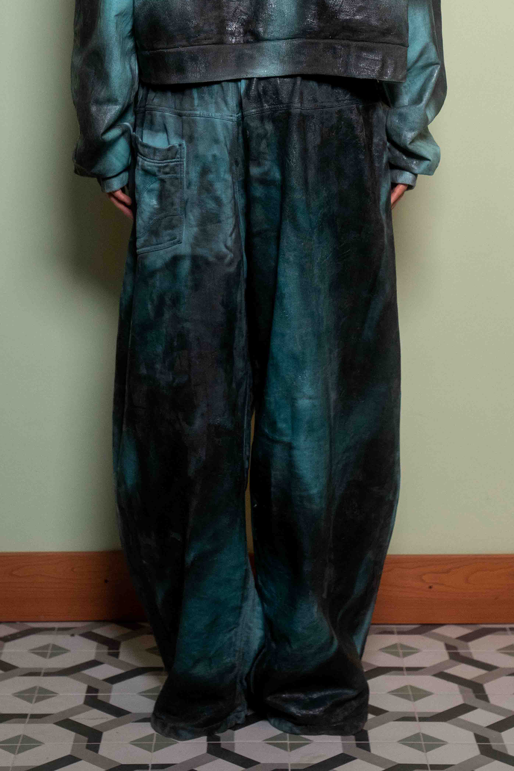 Shiny Sweatpants Green