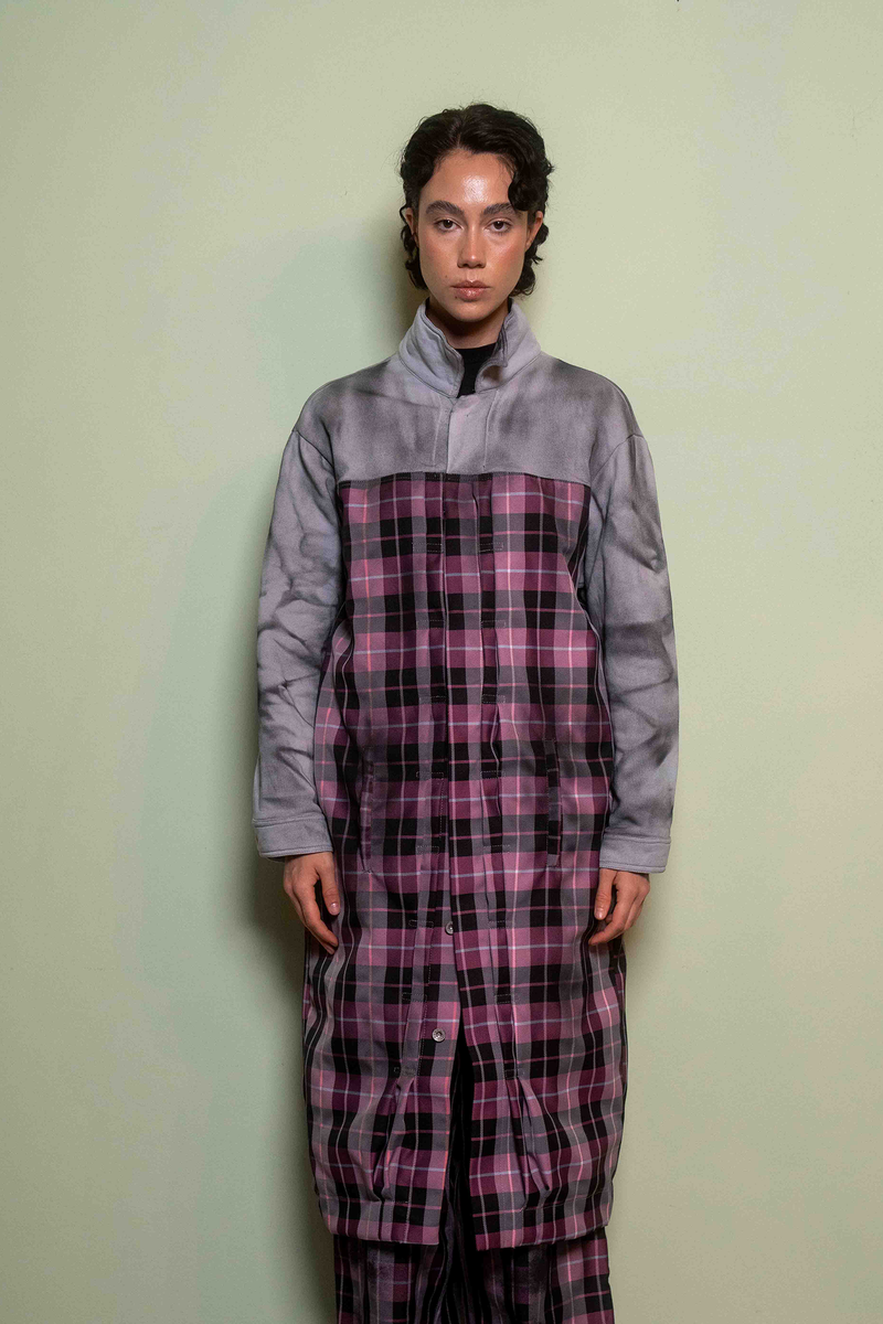 Tartan Coat Pink