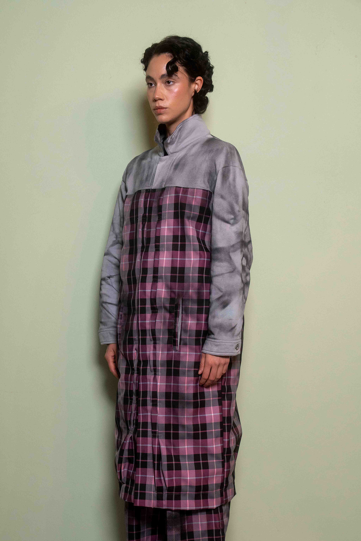 Tartan Coat Pink
